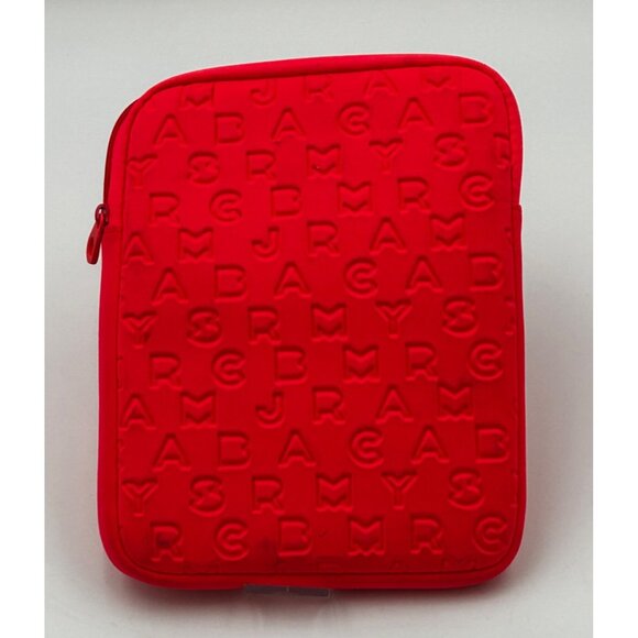 Marc by Marc Jacobs Hot Pink / Red Embossed Neoprene Tablet Sleeve 9x11 Workwear - Picture 3 of 6